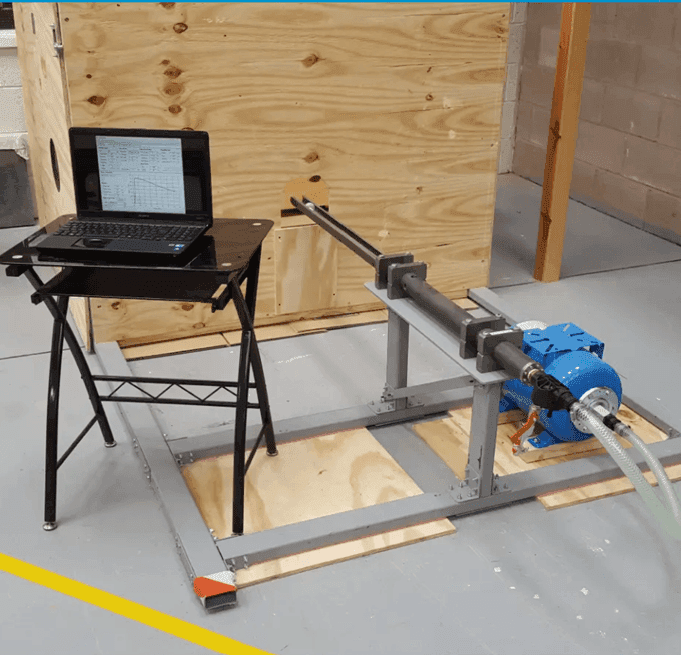 Our in-house SPL6000 pneumatic launcher