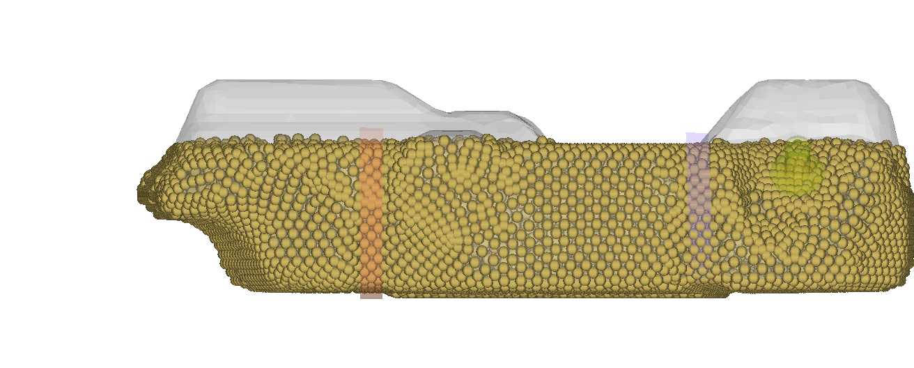 Cross section of a fuel tank filled with SPH cells