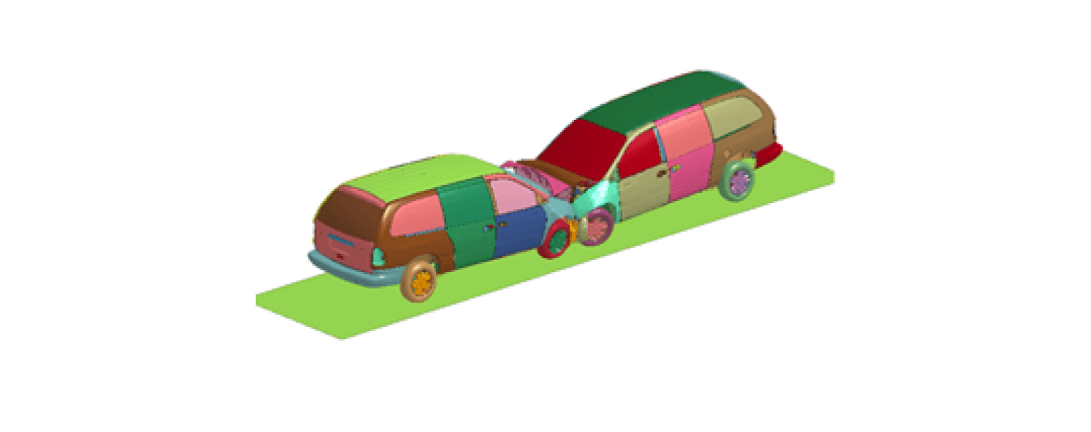LS-DYNA3D car-to-car model used for Benchmarking