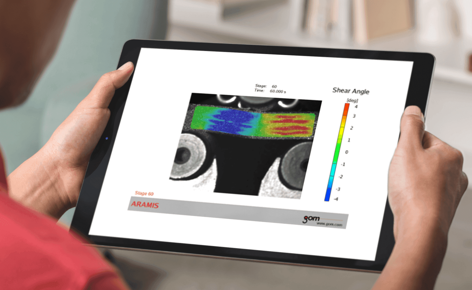 Use of GOM Aramis system for DIC - Interlaminar Shear Test on composite