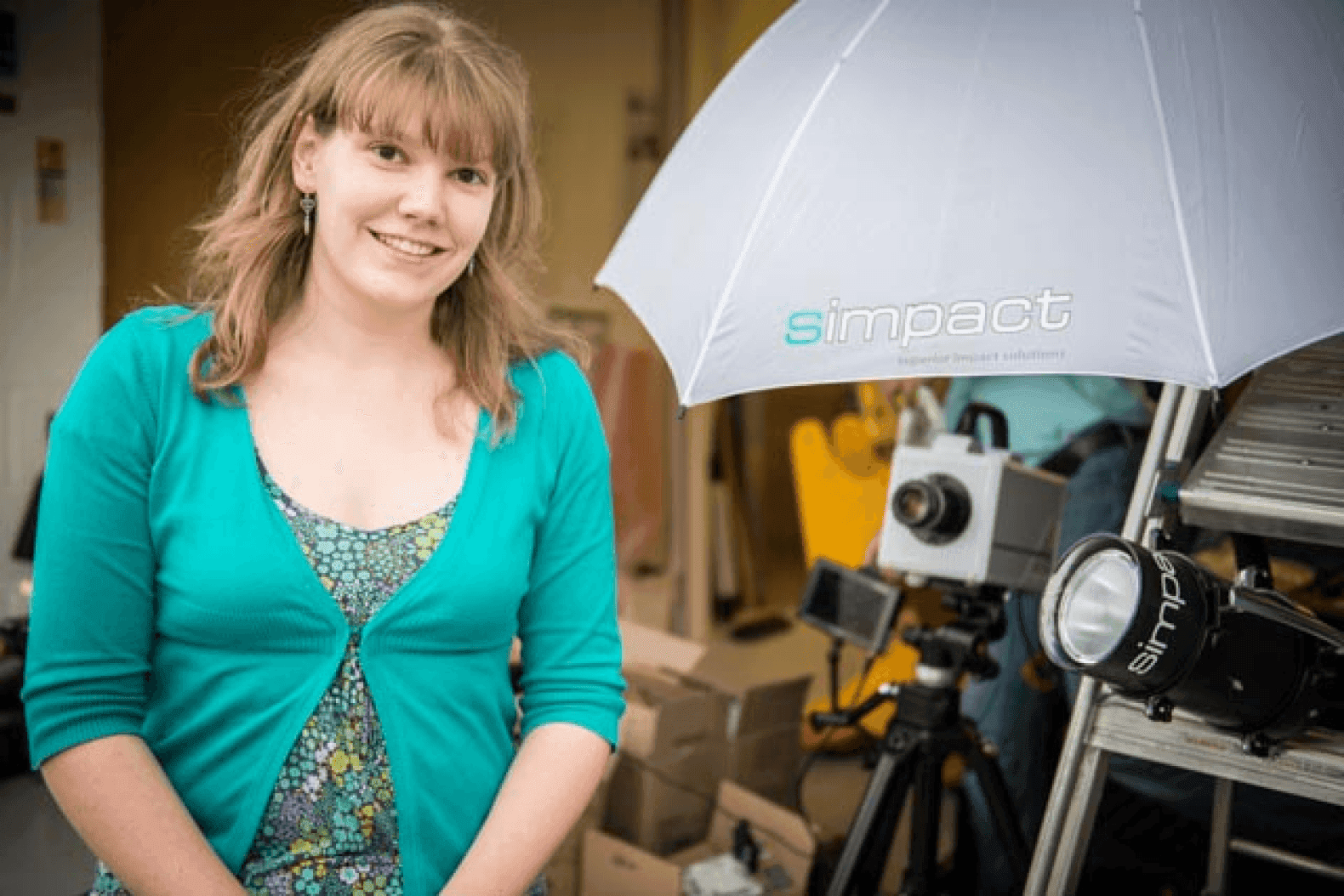 One of our interns (Georgina) with our first ICARUS prototype